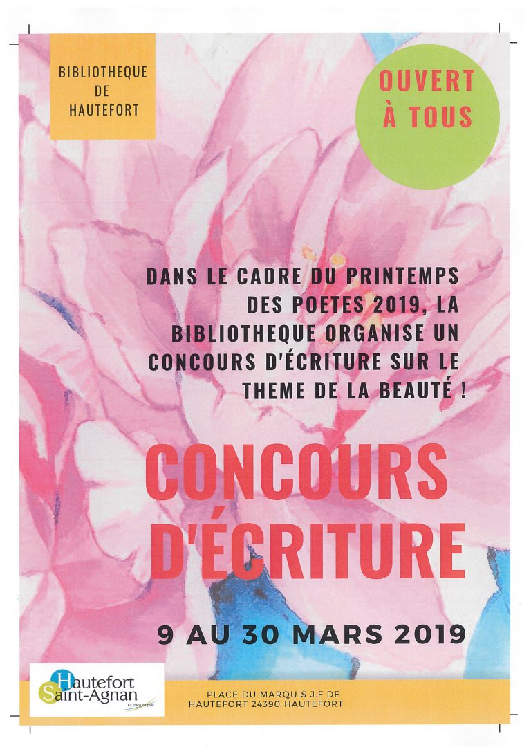 CONCOURS D'ÉCRITURE A LA BIBLIOTHÈQUE DU 9 AU 30 MARS 2019 - Mairie De ...